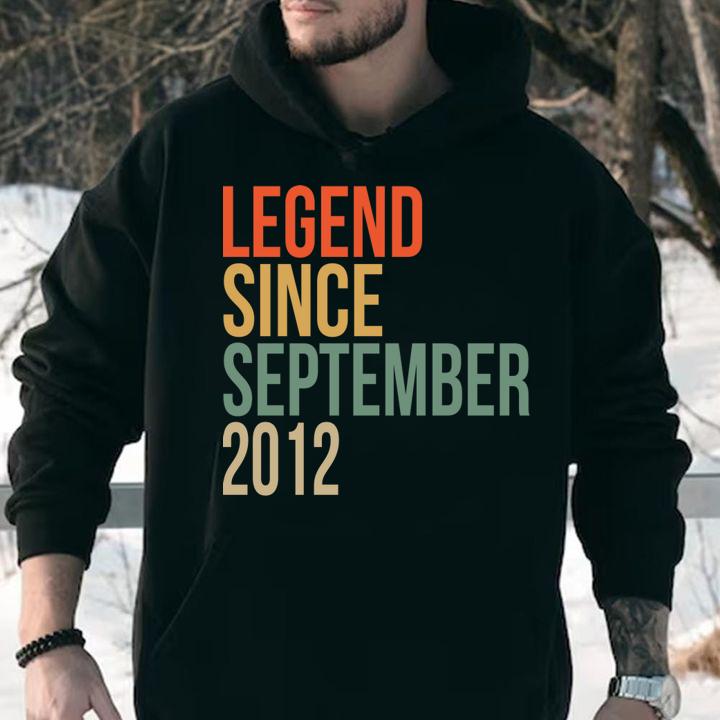 Kids Fun Legend Since September 2012 8th Birthday Gift 8 Year Old t-shirt hoodie