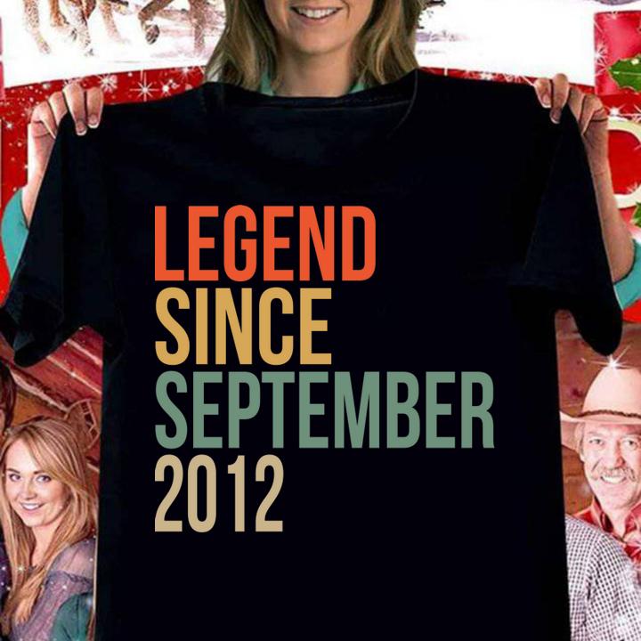 Kids Fun Legend Since September 2012 8th Birthday Gift 8 Year Old t-shirt woman shirt