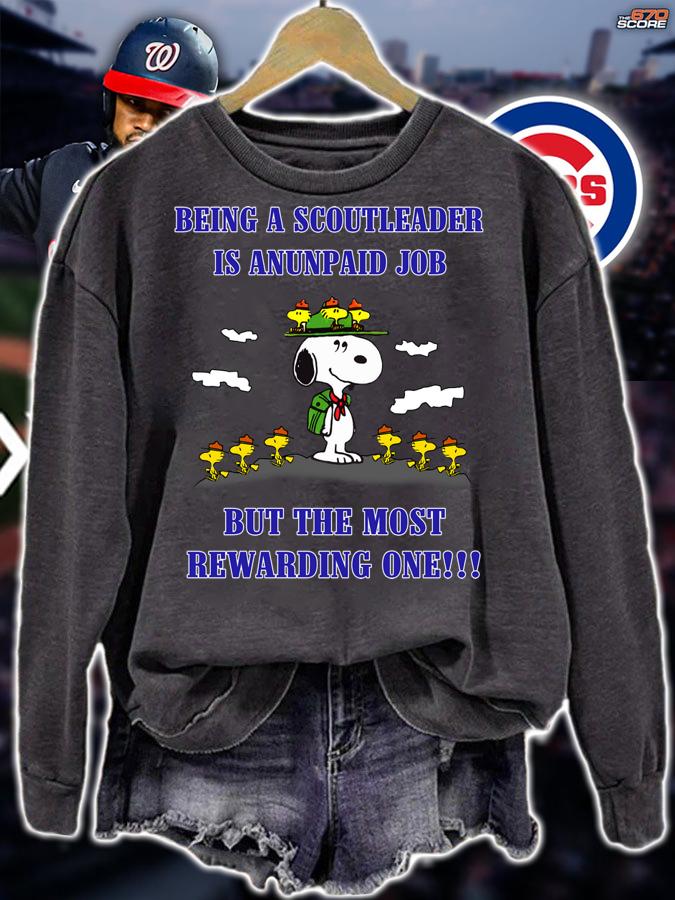 Snoopy Being A Scout Leader Is An Unpaid Job Nut The Most Rewarding One t-shirt sweatshirt