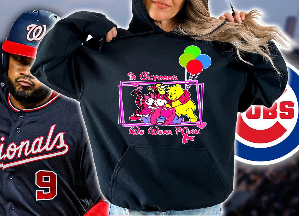 In October We Wear Pink Winnie The Pooh Breast Cancer Awareness t-shirt hoodie
