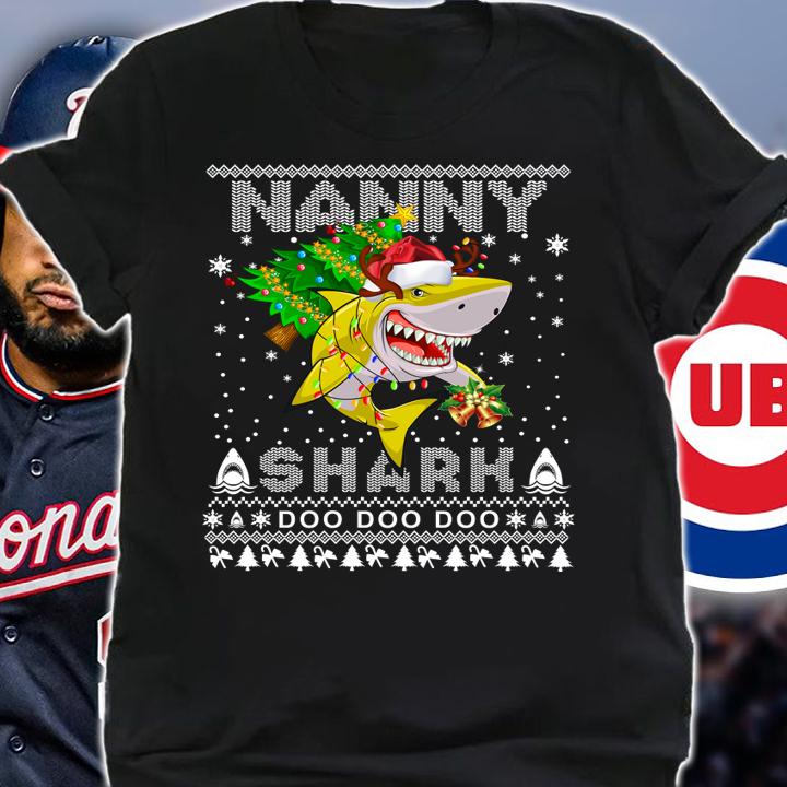 Nanny Shark Santa Christmas Family Matching Pajamas t-shirt shirt