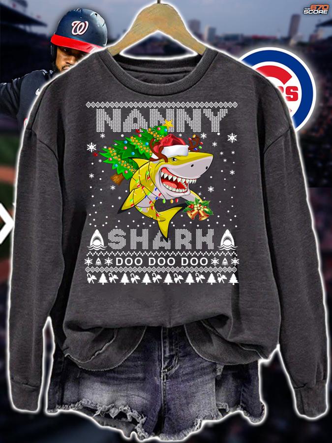 Nanny Shark Santa Christmas Family Matching Pajamas t-shirt sweatshirt