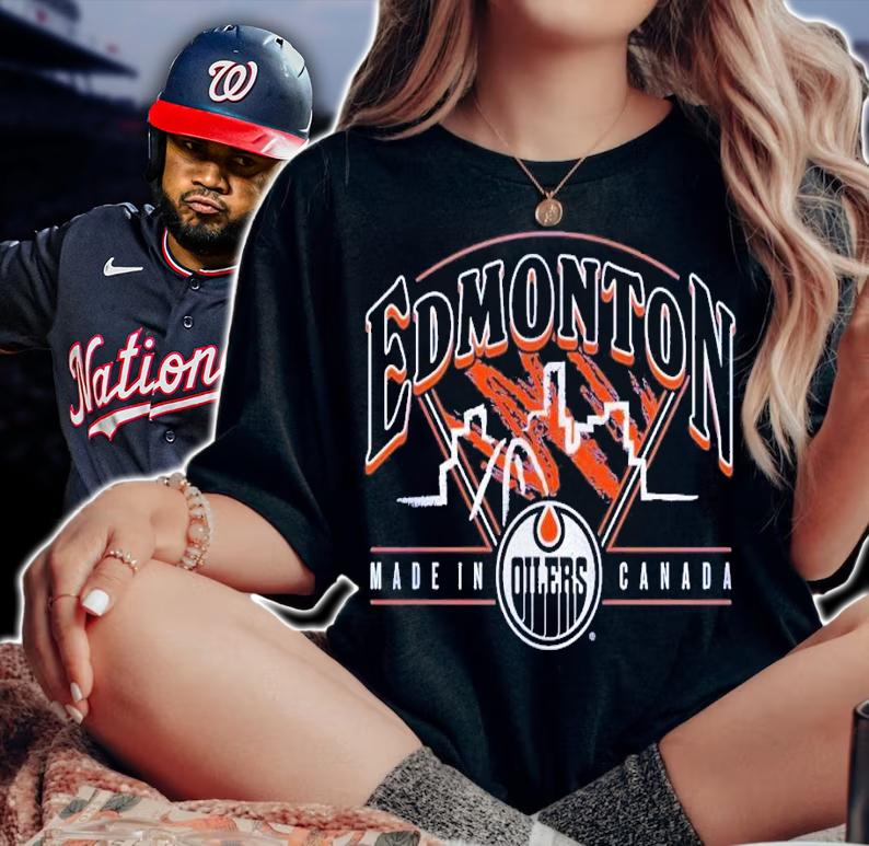 Edmonton Oilers Flannel foxes skyline made in Canada t-shirt woman shirt
