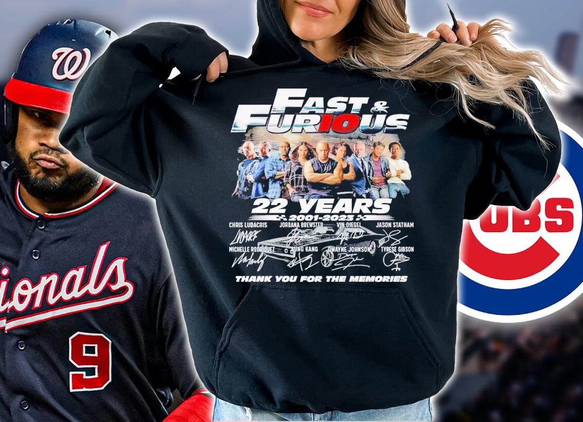 Fast and Furious 22 years 2001 2023 thank you for the memories t-shirt hoodie