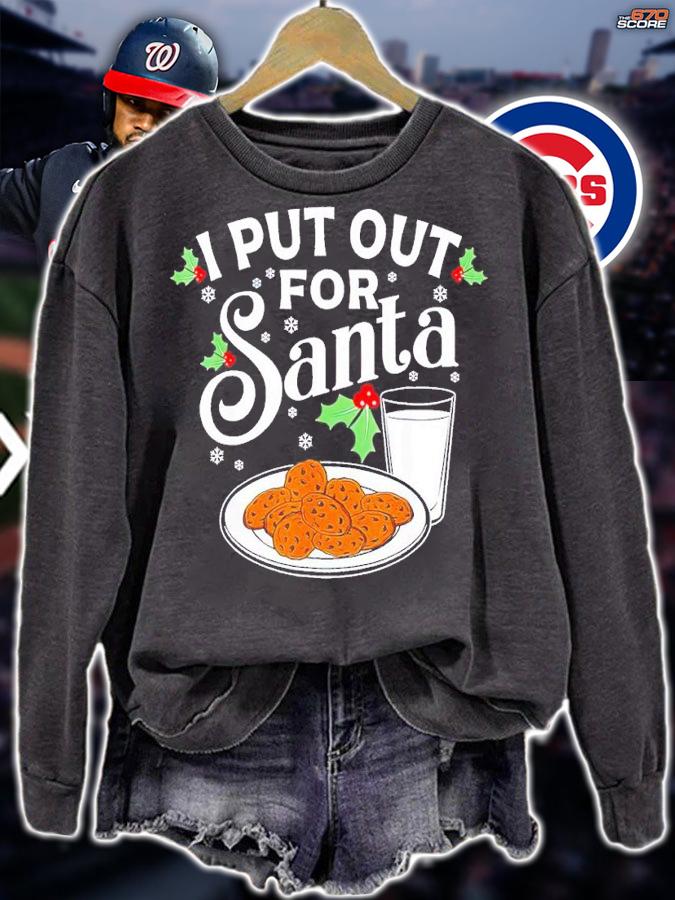I put out for santa funny Christmas cookies and milk shirt t-shirt sweatshirt