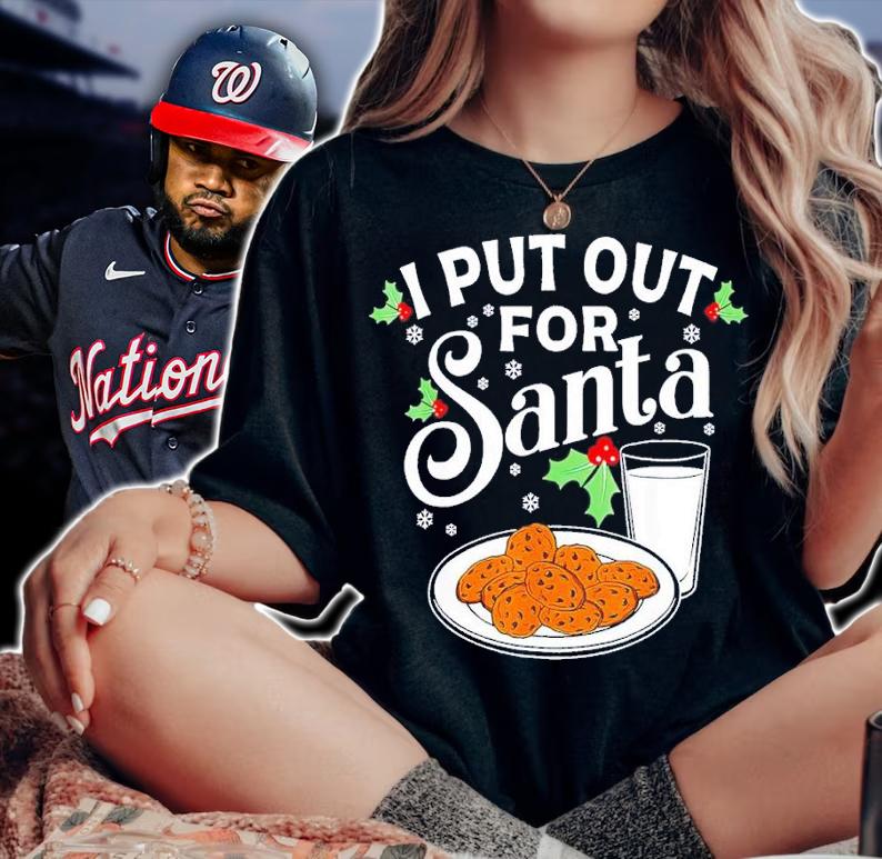 I put out for santa funny Christmas cookies and milk shirt t-shirt woman shirt