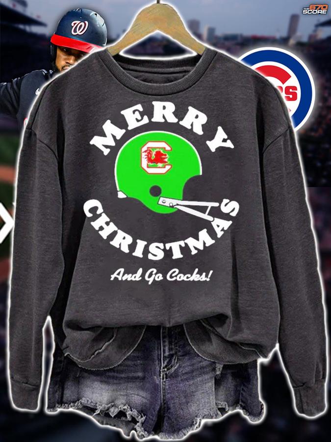 Merry Christmas And Go Cocks Shirt t-shirt sweatshirt