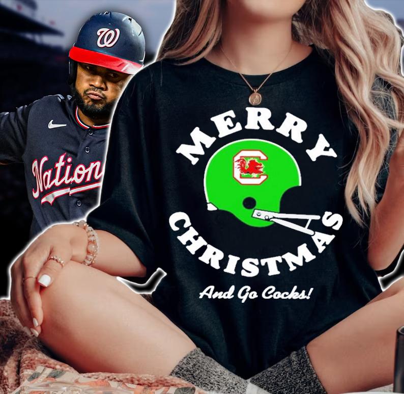 Merry Christmas And Go Cocks Shirt t-shirt woman shirt