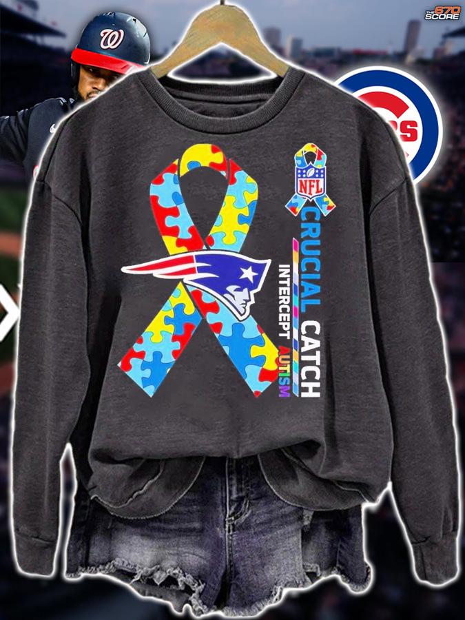 New England Patriots NFL Crucial Catch Intercept Autism shirt t-shirt sweatshirt