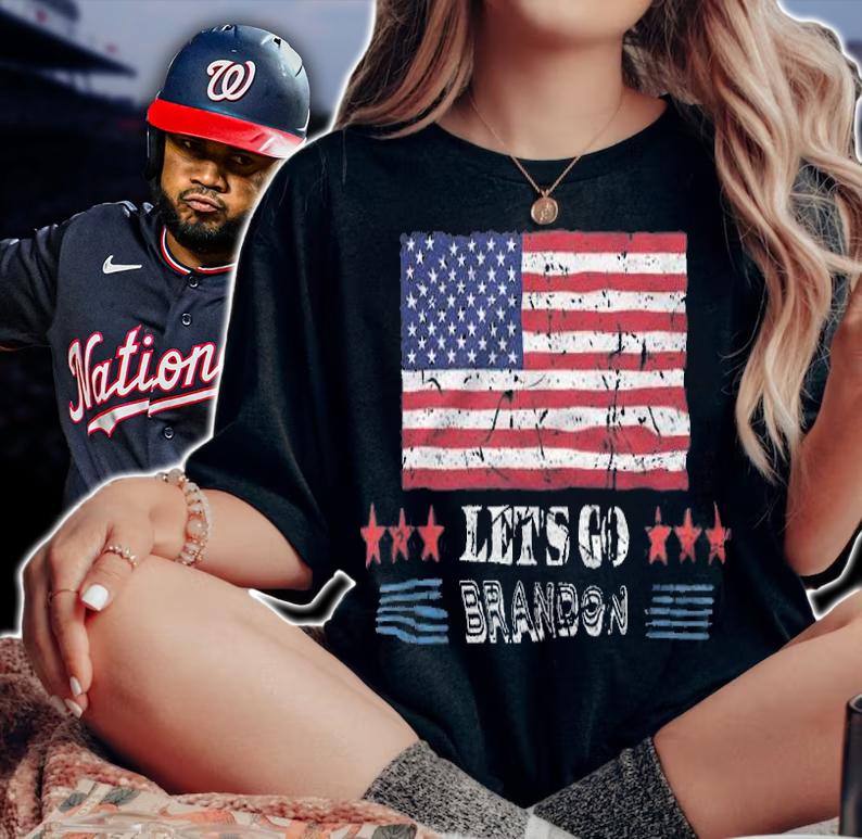 Let's Go Brandon With USA Flag T-Shirt t-shirt woman shirt