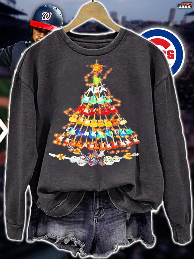 Christmas Guitar Tree Music Teacher Gift T-Shirt t-shirt sweatshirt