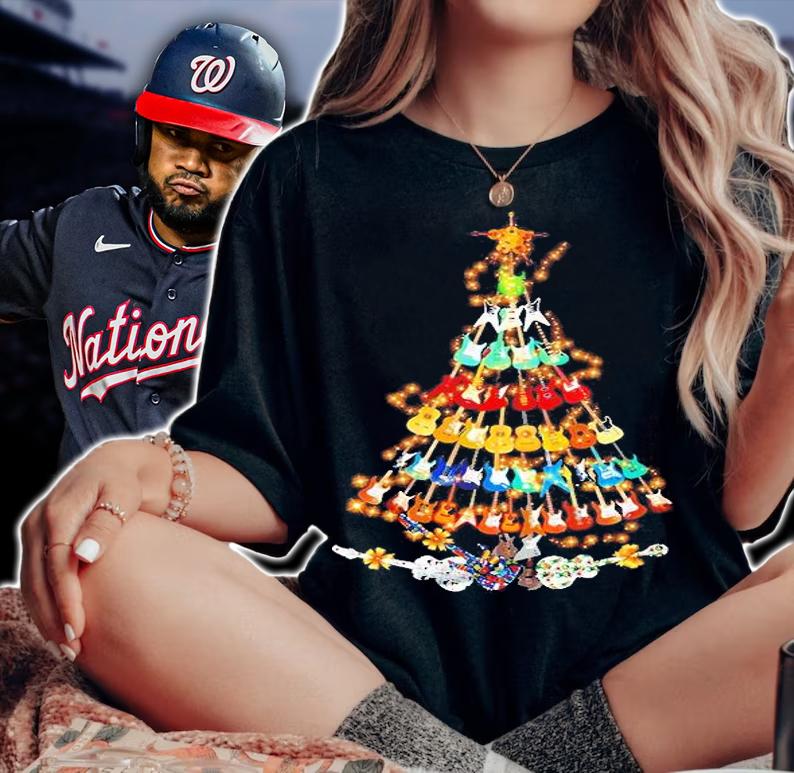 Christmas Guitar Tree Music Teacher Gift T-Shirt t-shirt woman shirt