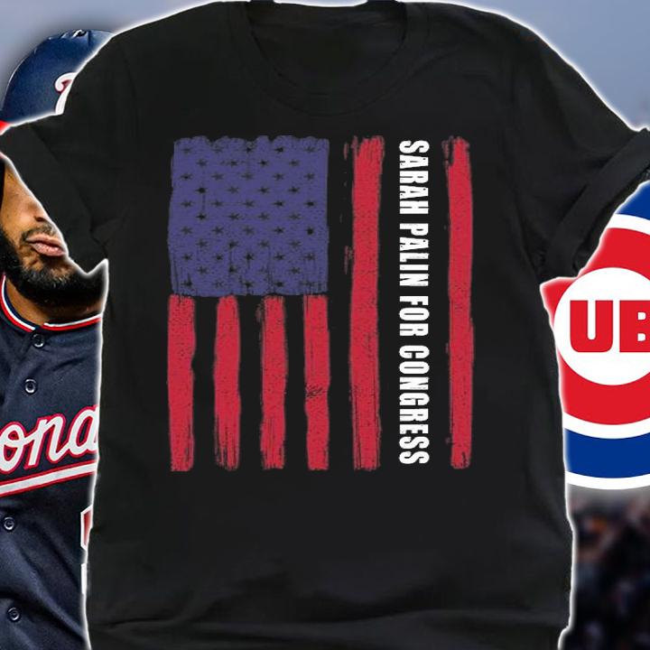 Sarah Palin For Congress USA Flag T-Shirt