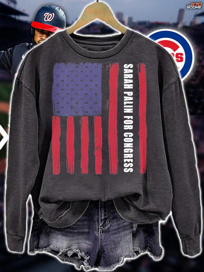 Sarah Palin For Congress USA Flag T-Shirt