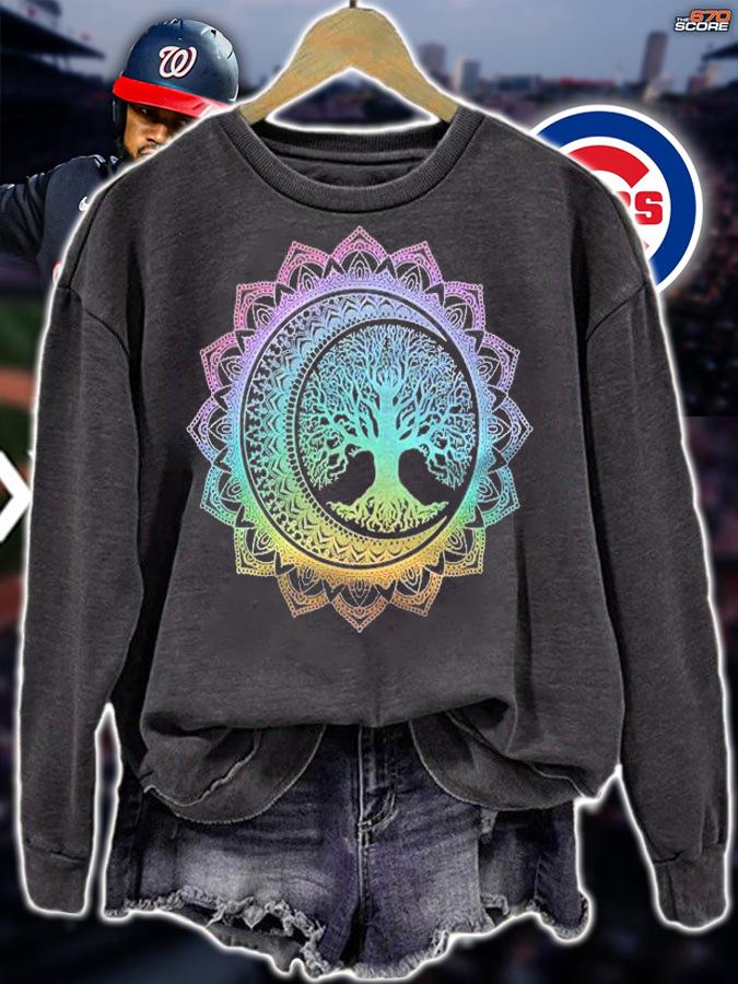 Tree Of Life Crescent Moon Phases Floral Mandala Yoga Gift Shirt