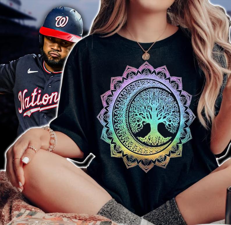 Tree Of Life Crescent Moon Phases Floral Mandala Yoga Gift Shirt