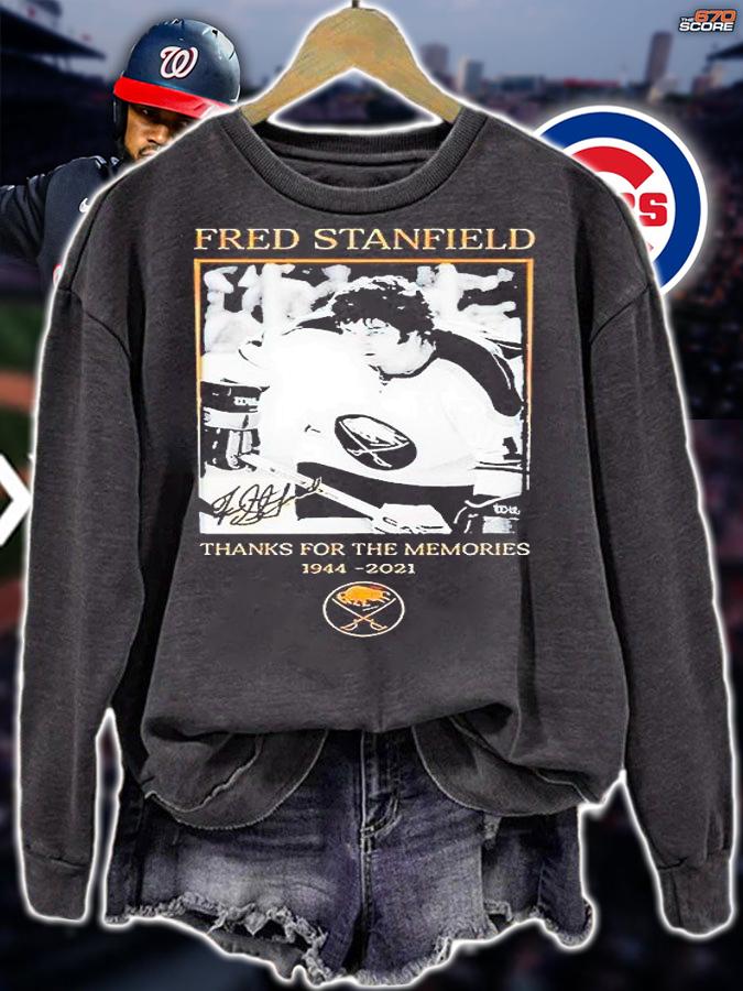 Fred Stanfield thanks for the memories 1944-2021 signature T-shirt sweatshirt