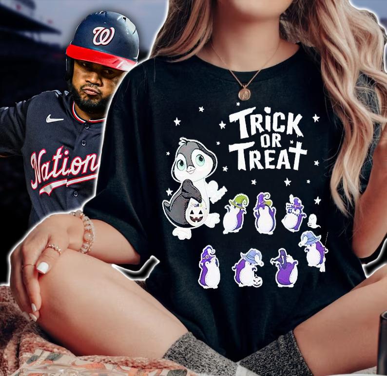 Penguin Trick or Treat funny Halloween shirt woman shirt
