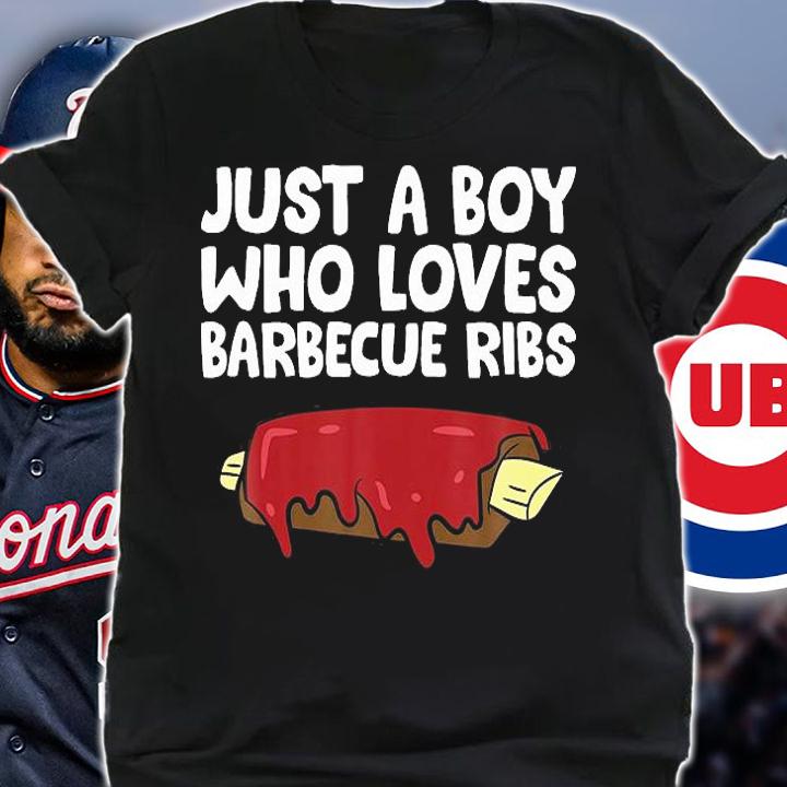 Pork Ribs Boy Just A Boy Who Loves Barbecue Ribs T-Shirt shirt