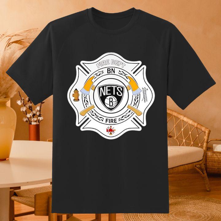 Fire Dept Brooklyn Nets Logo Basketball Firefighter T-Shirt