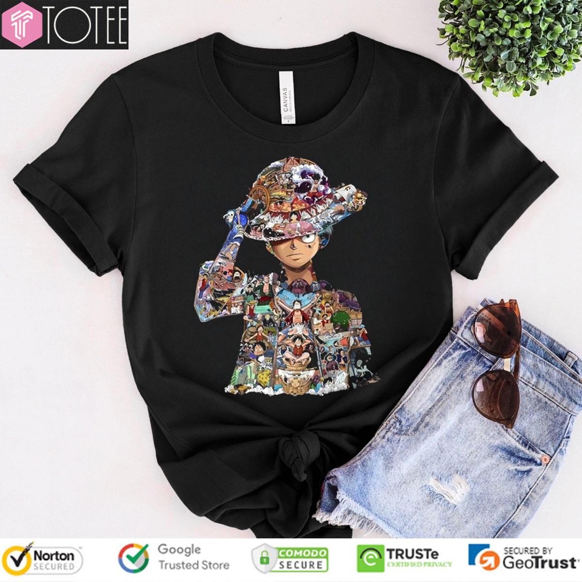 All Characters Inside Monkey D Luffy One Piece Luffy Anime T-Shirt
