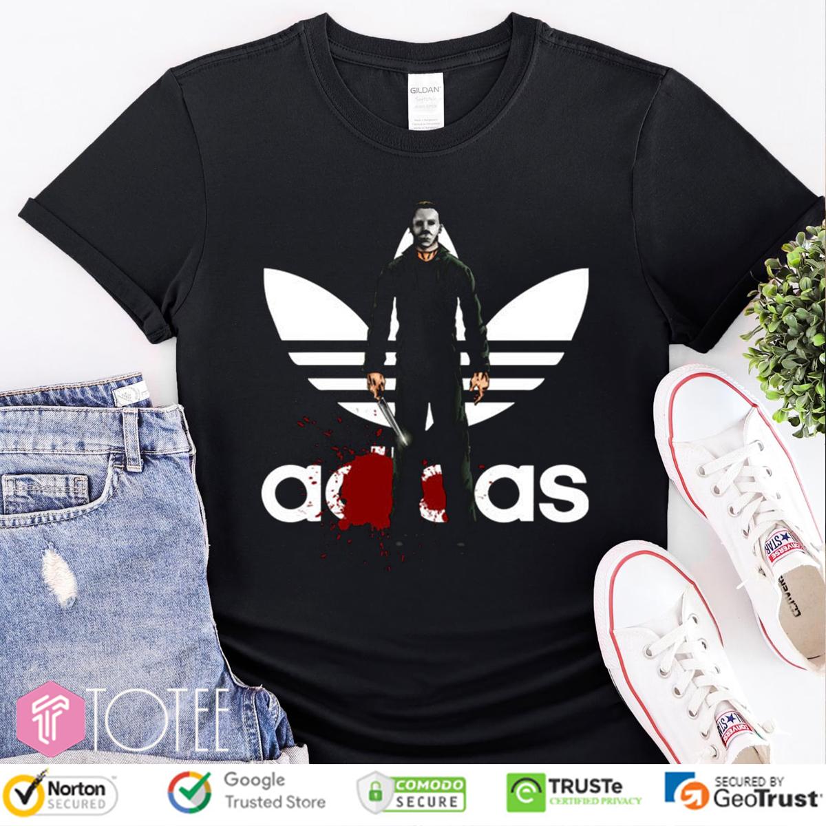 Michael Myers Parody Adidas Logo T-Shirt
