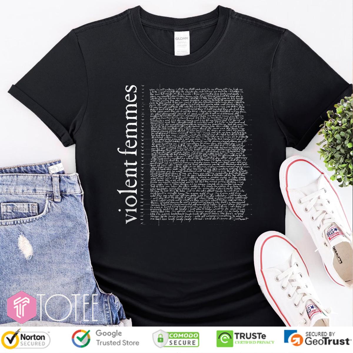Official Violent Femmes Self-Titled Lyrics T-Shirt