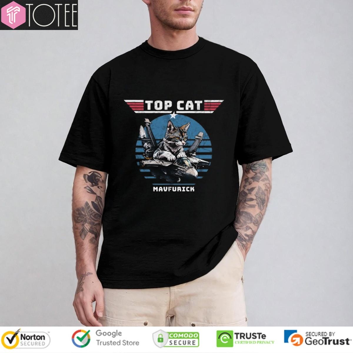 Top Cat Mavfurick Cat Parody Top Gun Maverick T-shirt