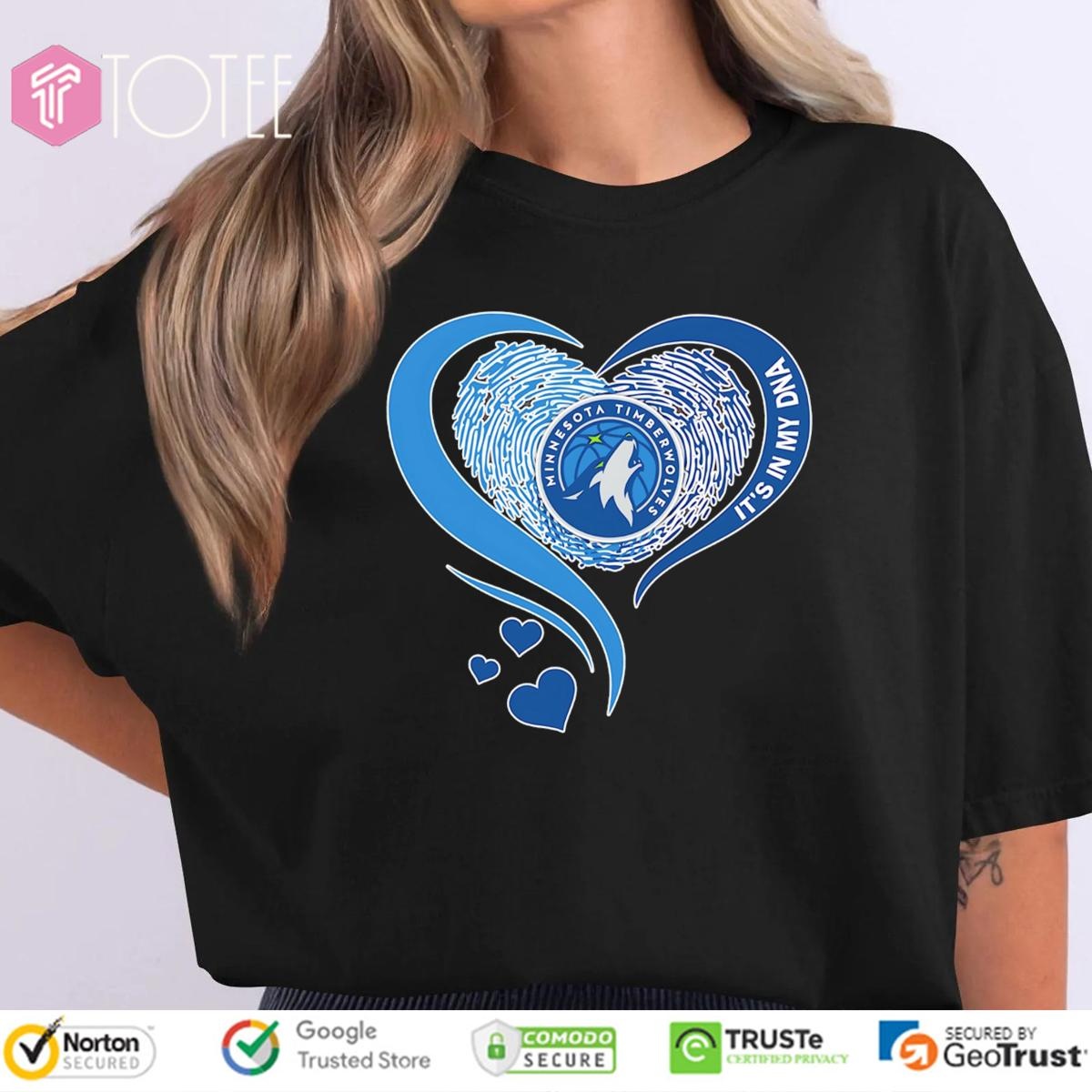 Its In My Dna Minnesota Timberwolves Nba Basketball Heart T-shirt