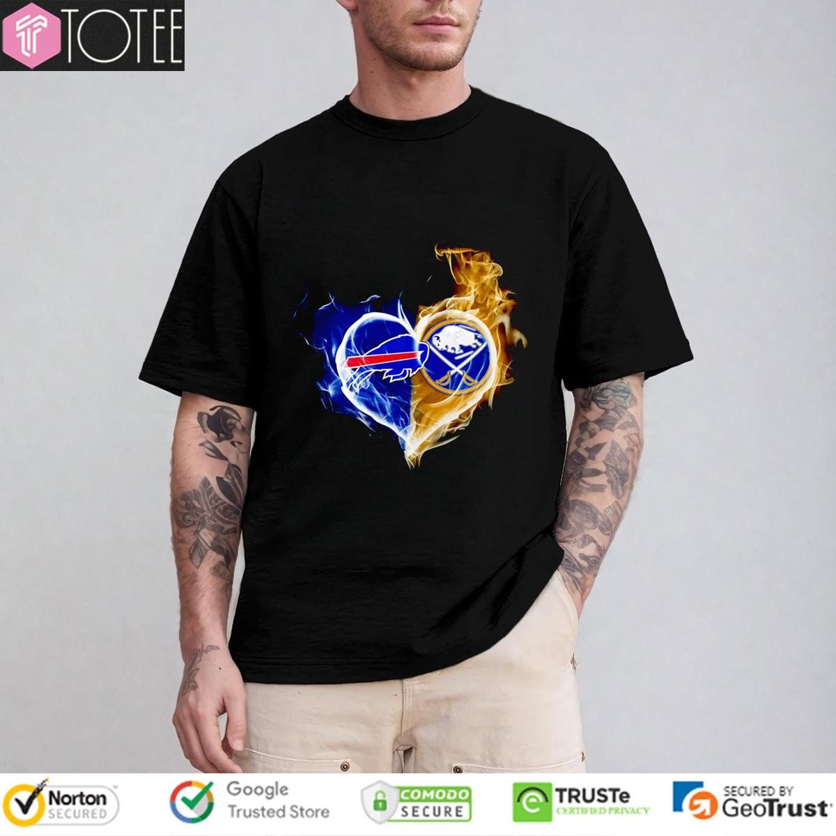 Smoke Heart Buffalo Bills Buffalo Sabres T-shirt