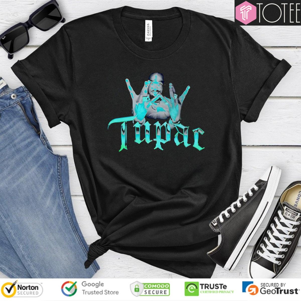 Shakur Tupac Westside West Coast Rap Hip Hop Hand Sign T-shirt