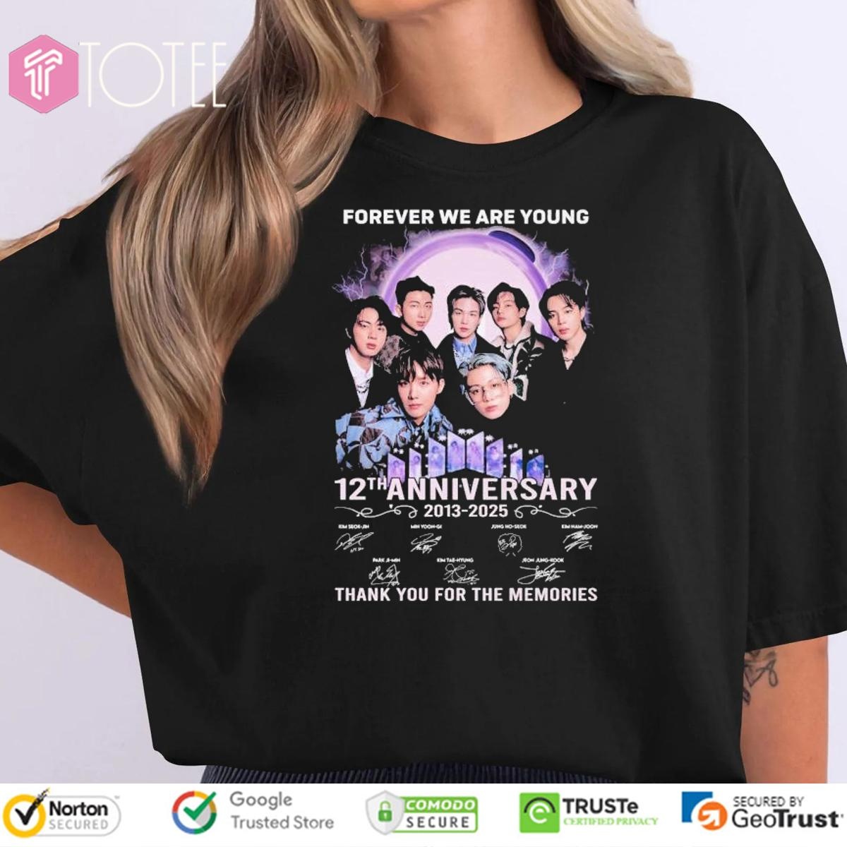 Bts Forever We Are Young 12Th Anniversary 2013-2025 Signatures T-shirt