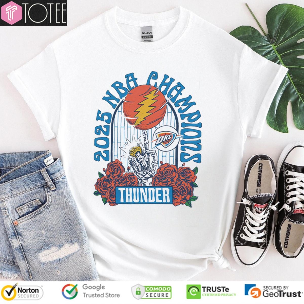 2025 Nba Finals Champions Grateful Dead Oklahoma City Thunder T-shirt
