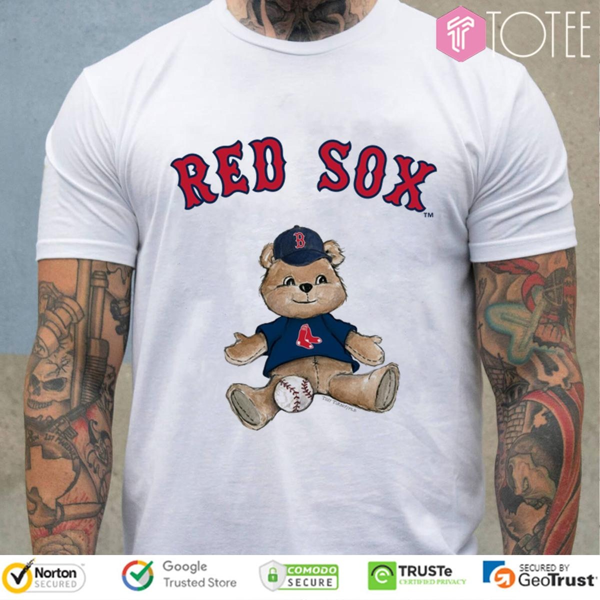 Tiny Turnip Teddy Bear X Boston Red Sox Baseball T-shirt