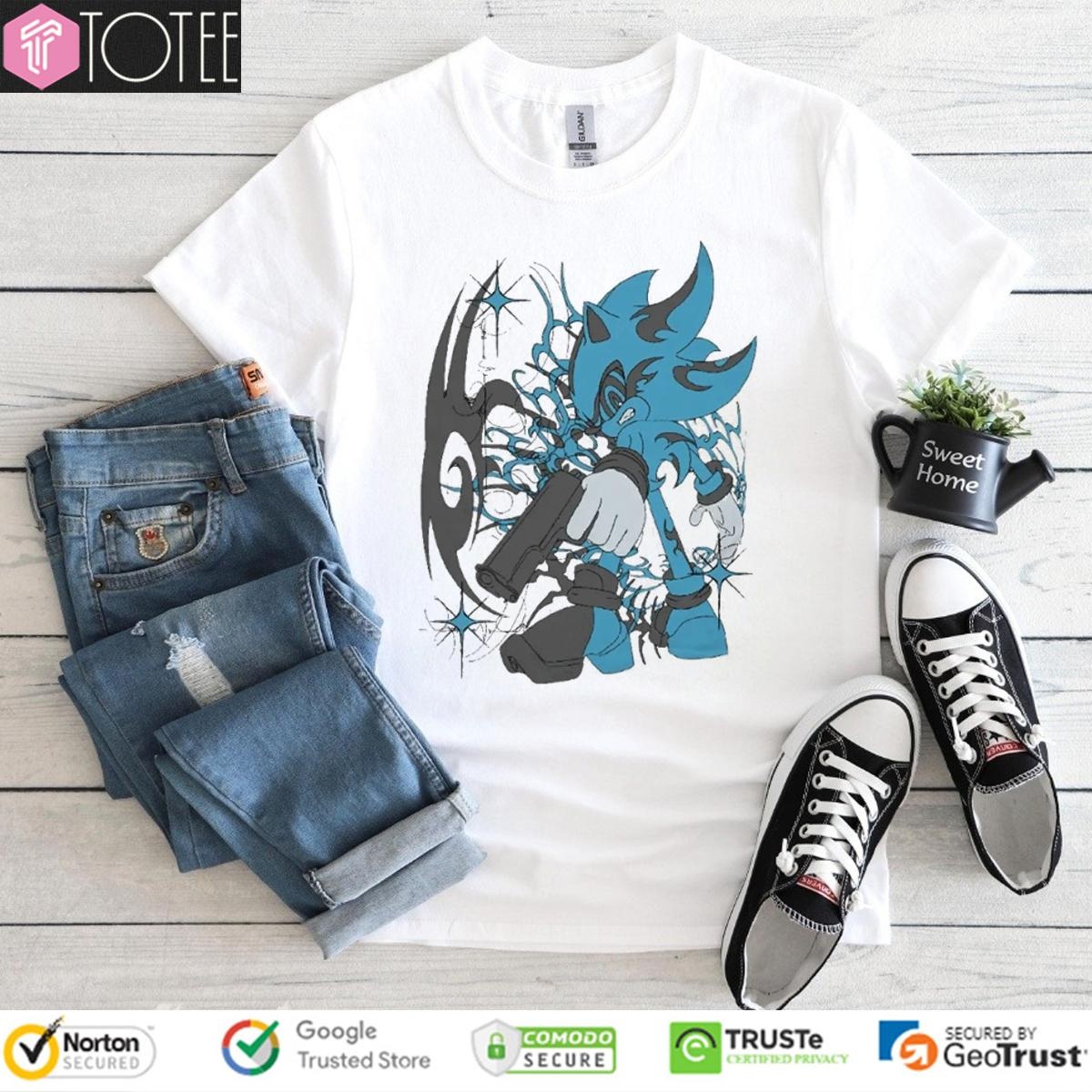 Dark Sonic Drip Guncore Graffiti Vaporwave T-shirt