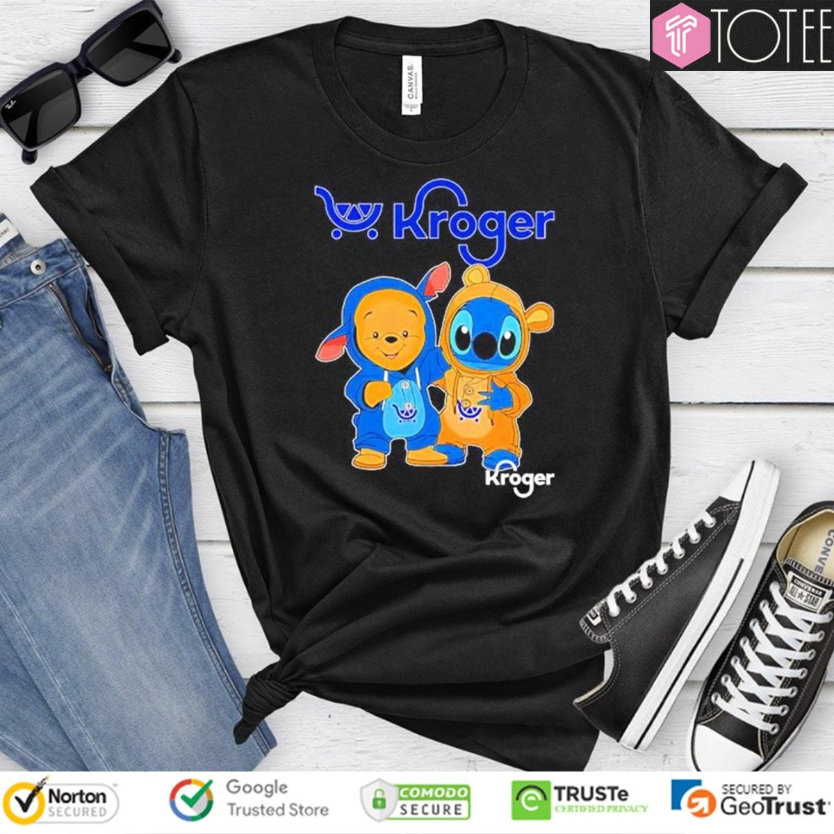 Winnie The Pooh Stitch Disney Kroger Logo T-shirt